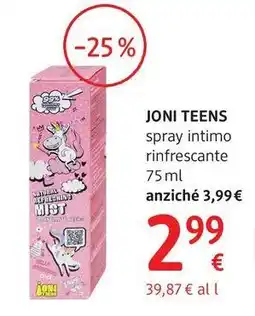 dm drogerie markt JONI TEENS spray intimo rinfrescante offerta
