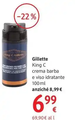 dm drogerie markt Gillette King C crema barba e viso idratante offerta