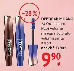 dm drogerie markt DEBORAH MILANO 24 Ore Instant Maxi Volume mascara colorato volumizzante offerta