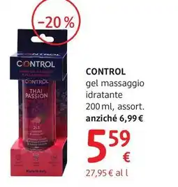 dm drogerie markt CONTROL gel massaggio idratante offerta