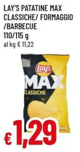 A&O Lay's patatine max classiche/formaggio /barbecue offerta