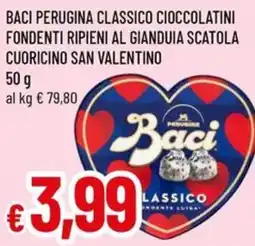 A&O Baci perugina classico cioccolatini fondenti ripieni al gianduia scatola cuoricino san valentino offerta