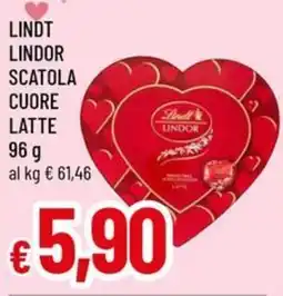 A&O Lindt lindor scatola cuore latte offerta