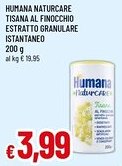 Famila Humana naturcare tisana al finocchio estratto granulare istantaneo offerta