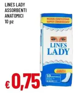 Famila Lines lady assorbenti anatomici 10 pz offerta
