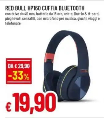 RED BULL HP160 CUFFIA BLUETOOTH
