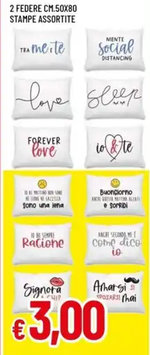 Famila 2 federe cm.50x80 stampe offerta