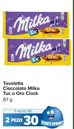 Carrefour Market Tavoletta Cioccolato Milka Tuc o Oro Ciock offerta