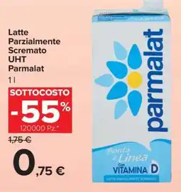 Carrefour Latte Parzialmente Scremato UHT Parmalat offerta