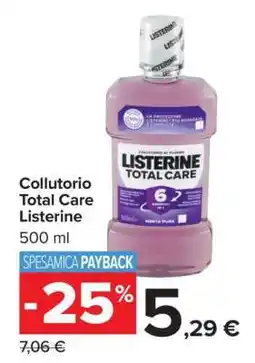 Carrefour Collutorio Total Care Listerine offerta