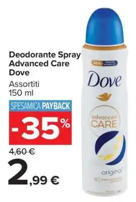 Carrefour Deodorante Spray Advanced Care Dove offerta