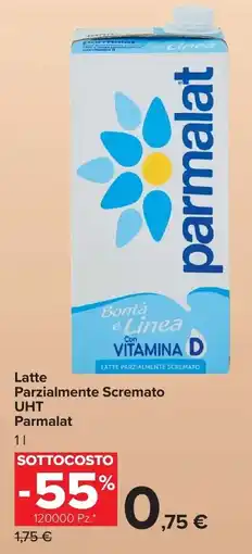 Carrefour Market Latte Parzialmente Scremato UHT Parmalat offerta