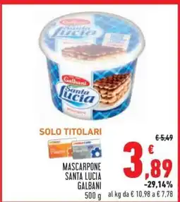 Conad Mascarpone Santa Lucia Galbani offerta