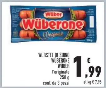 Conad WÜRSTEL DI SUINO WÜBERONE WÜBER offerta