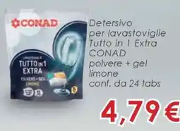 Conad Detersivo per Lavastoviglie Tutto in 1 Extra Conad offerta