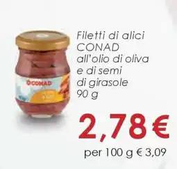 Conad Filetti di alici CONAD offerta