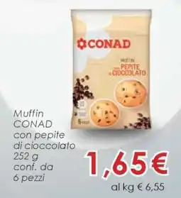Conad MUFFIN CONAD con pepite di cioccolato offerta