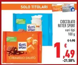 Conad Cioccolato Ritter Sport offerta
