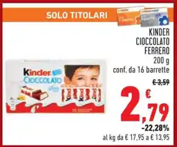 Conad Kinder Cioccolato Ferrero offerta