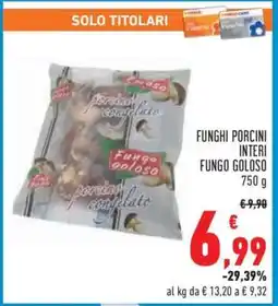 Conad Funghi Porcini Interi Fungo Goloso offerta