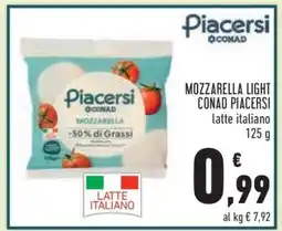 Conad MOZZARELLA LIGHT CONAD PIACERSI offerta