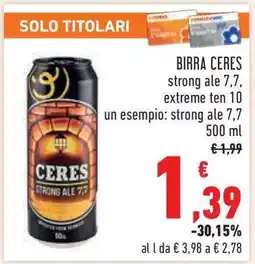 Conad Birra Ceres offerta