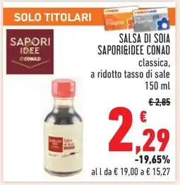Conad Salsa di Soia SAPORI&IDEE CONAD offerta