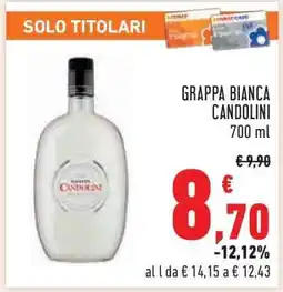 Conad GRAPPA BIANCA CANDOLINI 700 ml offerta