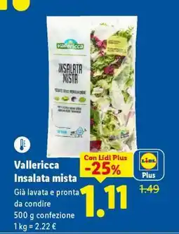 Lidl Vallericca Insalata mista offerta