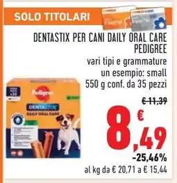 Conad Dentastix per Cani Daily Oral Care Pedigree offerta