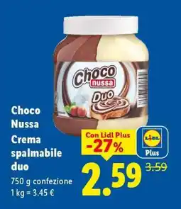 Lidl Choco Nussa Crema spalmabile duo offerta