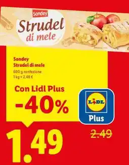 Lidl Sondey Strudel di mele offerta