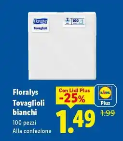 Lidl Florays Tovaglioli bianchi offerta