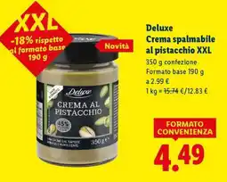 Lidl Deluxe Crema spalmabile al pistacchio XXL offerta