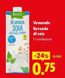 Lidl Vemondo Bevanda di soia offerta