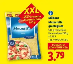 Lidl Milbona Mozzarella grattugiata offerta