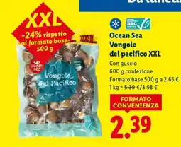 Lidl Ocean Sea Vongole del pacifico XXL offerta