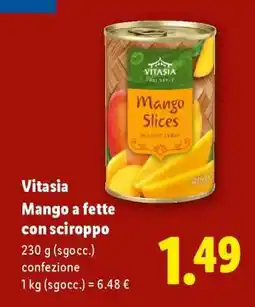 Lidl Vitasia Mango a fette con sciroppo offerta
