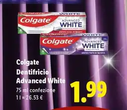 Lidl Colgate Dentifricio Advanced White offerta