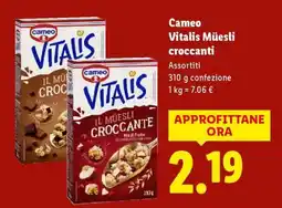 Lidl Cameo Vitalis Müesli croccanti offerta