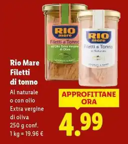 Lidl RIO MARE Filetti di Tonno offerta