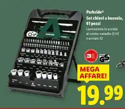 Lidl Parkside Set chiavi a bussola, 61 pezzi offerta
