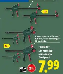 Lidl Parkside Set morsetti a una mano, 2 o 4 pezzi offerta
