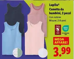Lidl Lupilu Canotta da bambini, 2 pezzi offerta