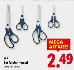 Lidl W5 Set forbici, 4 pezzi offerta