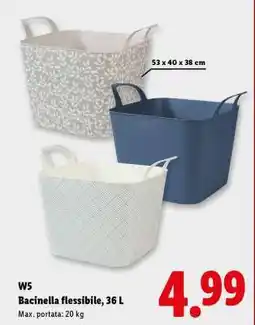 Lidl W5 Bacinella flessibile, 36 L offerta