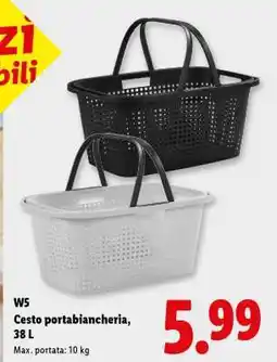 Lidl W5 Cesto portabiancheria, 38 L offerta