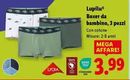 Lidl Lupilu Boxer da bambino, 3 pezzi offerta