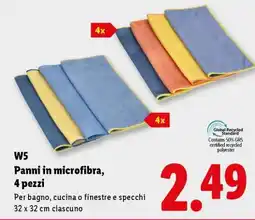 Lidl W5 Panni in microfibra, 4 pezzi offerta