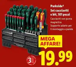 Lidl Parkside Set cacciaviti e bit, 101 pezzi offerta